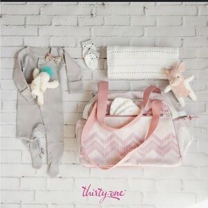 thirty-one Pink Chevron Baby Diaper Bag